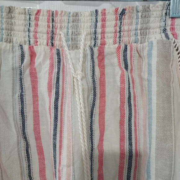 Briggs Multicolor Stripes Linen Blend Pull-On Shorts in Size XL - Picture 4 of 10